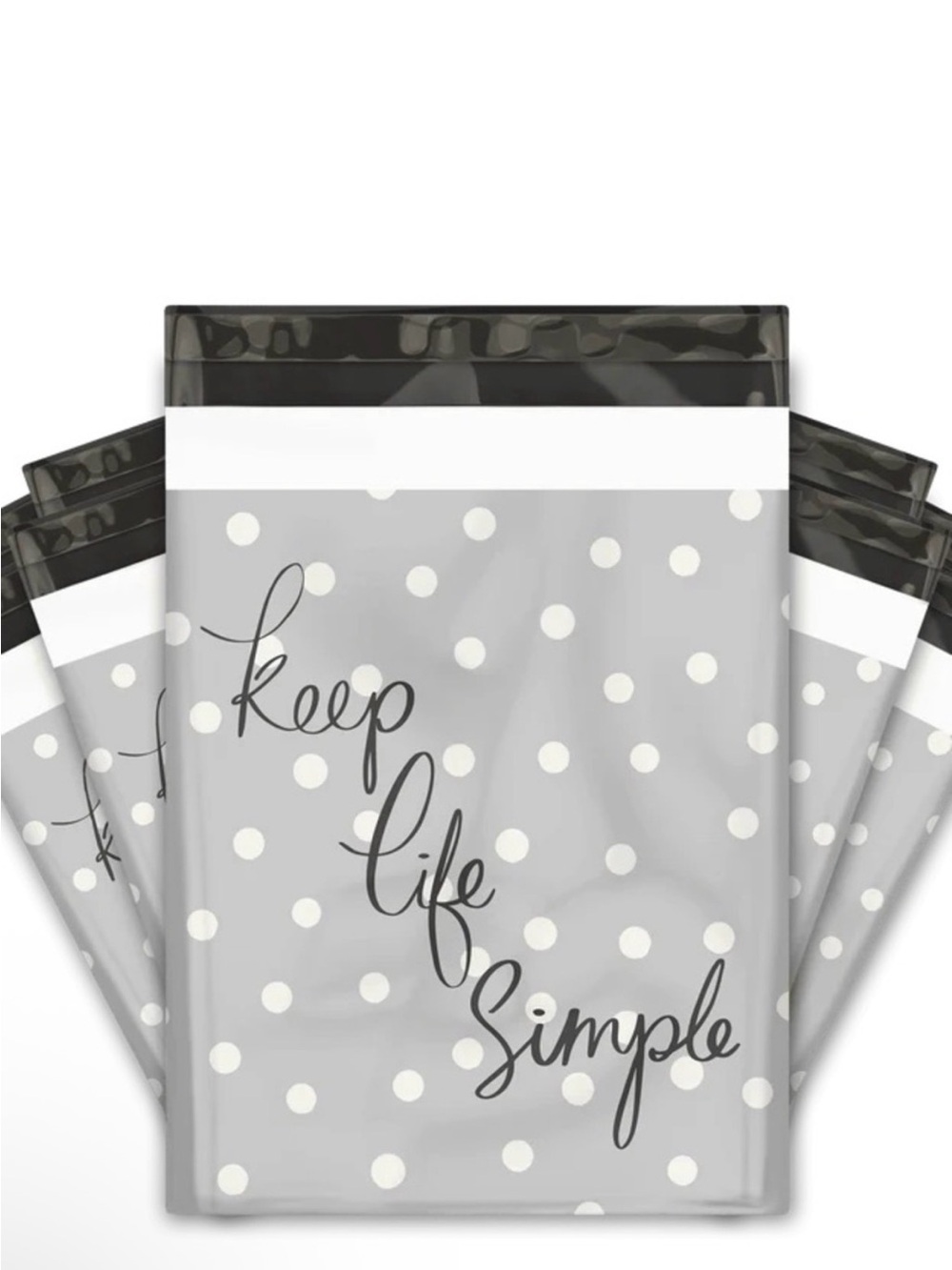 50pc Keep Life Simple Gray Polka Dot